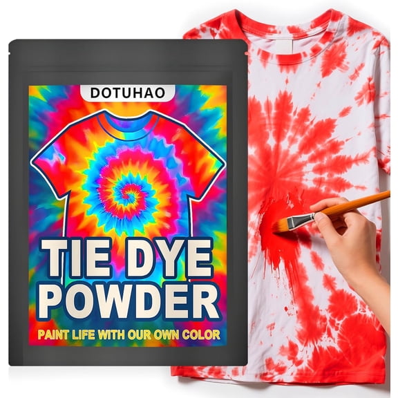 Tie Dye Powder, Red Fabric Dye, Tie Dyes for Clothes, Creative Dyes for Clothes, Perfect for Arts & Crafts, DIY Fabric Art (Red, 2 OZ)