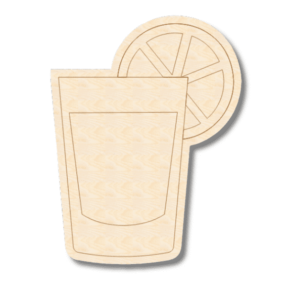 Unfinished Wood Etched Margarita Shape 5" / 1/4"