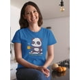 thumbnail image 2 of Panda Drinking Coffee Shaped T-Shirt Women -Image by Shutterstock, Female Medium, 2 of 4