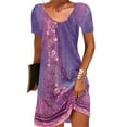 thumbnail image 1 of Gvmfive Women Summer Boho Printed T-shirt Dress Short Sleeve Casual Loose Dress, 1 of 5