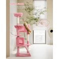 thumbnail image 2 of AEGFKDPink Cat Tree for Large Cats with Super Large Top Perch,56.2" Multi-Level Tower for Indoor Cats with Hammock, Cat Shelves with Scratching Posts and 2 Condos Houses, Pink, 2 of 4