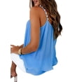 thumbnail image 2 of FASHIONWT Women Beading Chiffon Camisole Thin Strap Summer Pleated Tank Tops, 2 of 5