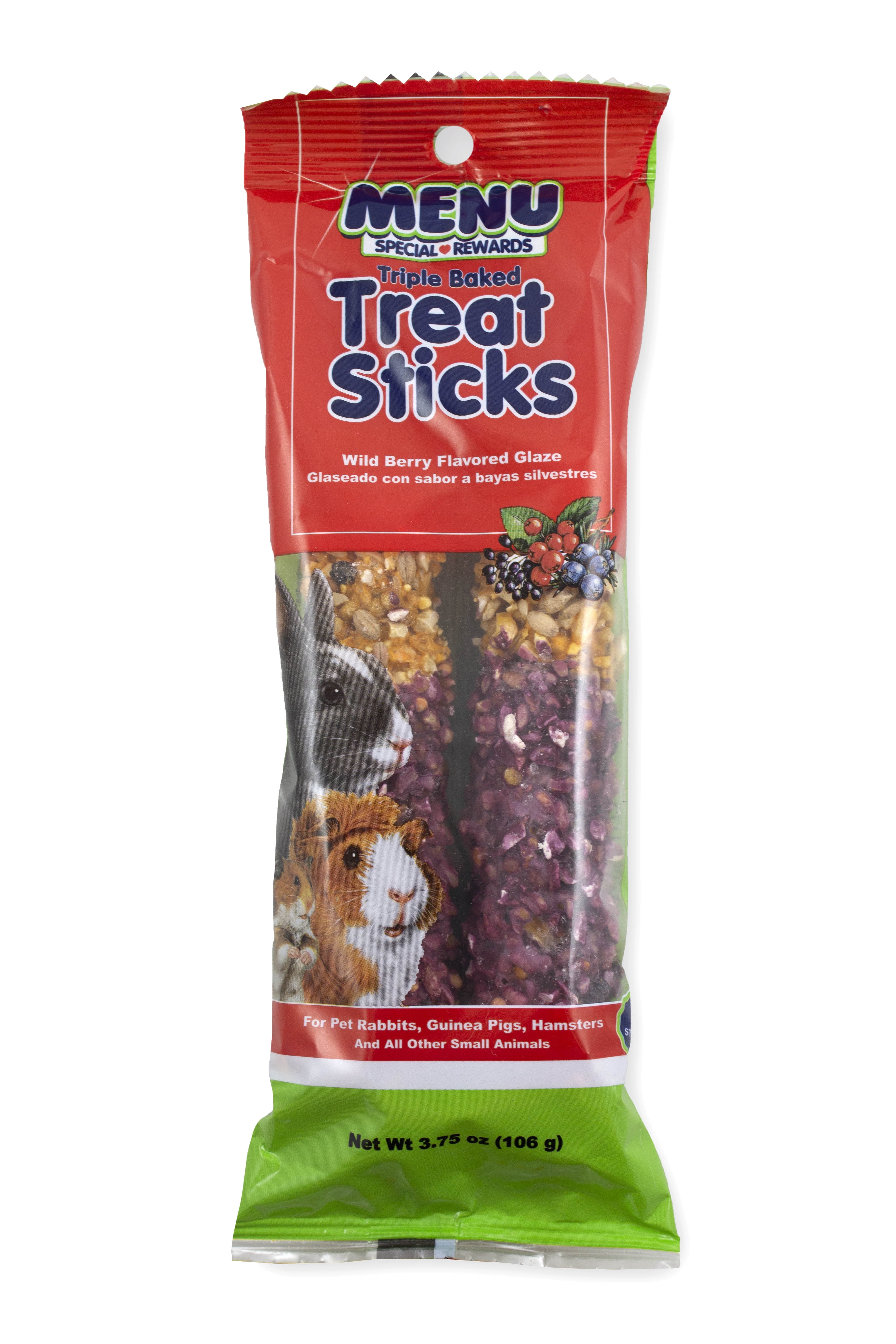 Vitakraft Menu Wildberry Small Animal Treat Sticks, 2 Sticks, 3.75 oz