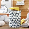 thumbnail image 5 of Patterned Linen Laundry Hamper Large Open Top Stylish Breathable Fabric For Home Durable Design, 5 of 5