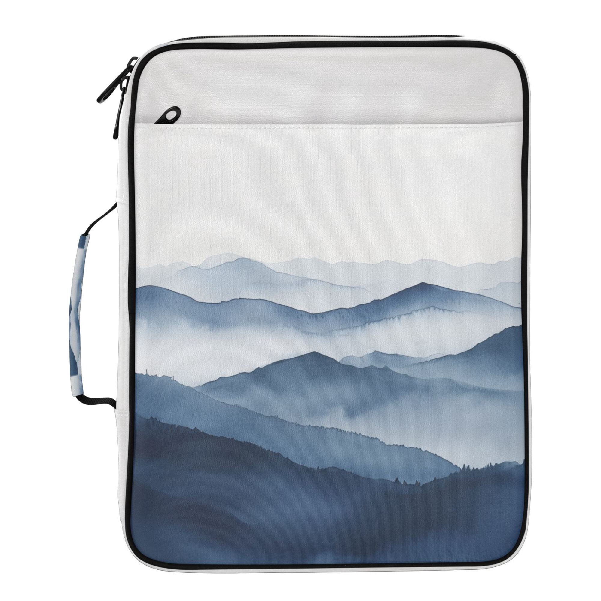 FORMRS Accordion File Folder A4 Size 7-Pocket Expanding Document Organizer Bag with 3 Ring Binder, Watercolor Mountains