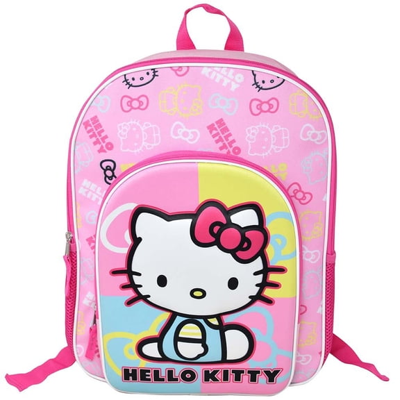 Hello Kitty 16" Backpack with Molded Front Pocket & Printed Straps