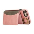 thumbnail image 3 of for iPhone 7 / iPhone 8 / iPhone SE 2022 & 2020 Wallet Case with Card Slots, Hand Wrist Strap Rotate Ring Design, Finger Grip Ring PU Leather Magnetic Button Shockproof Purse Phone Cover, Pink, 3 of 7