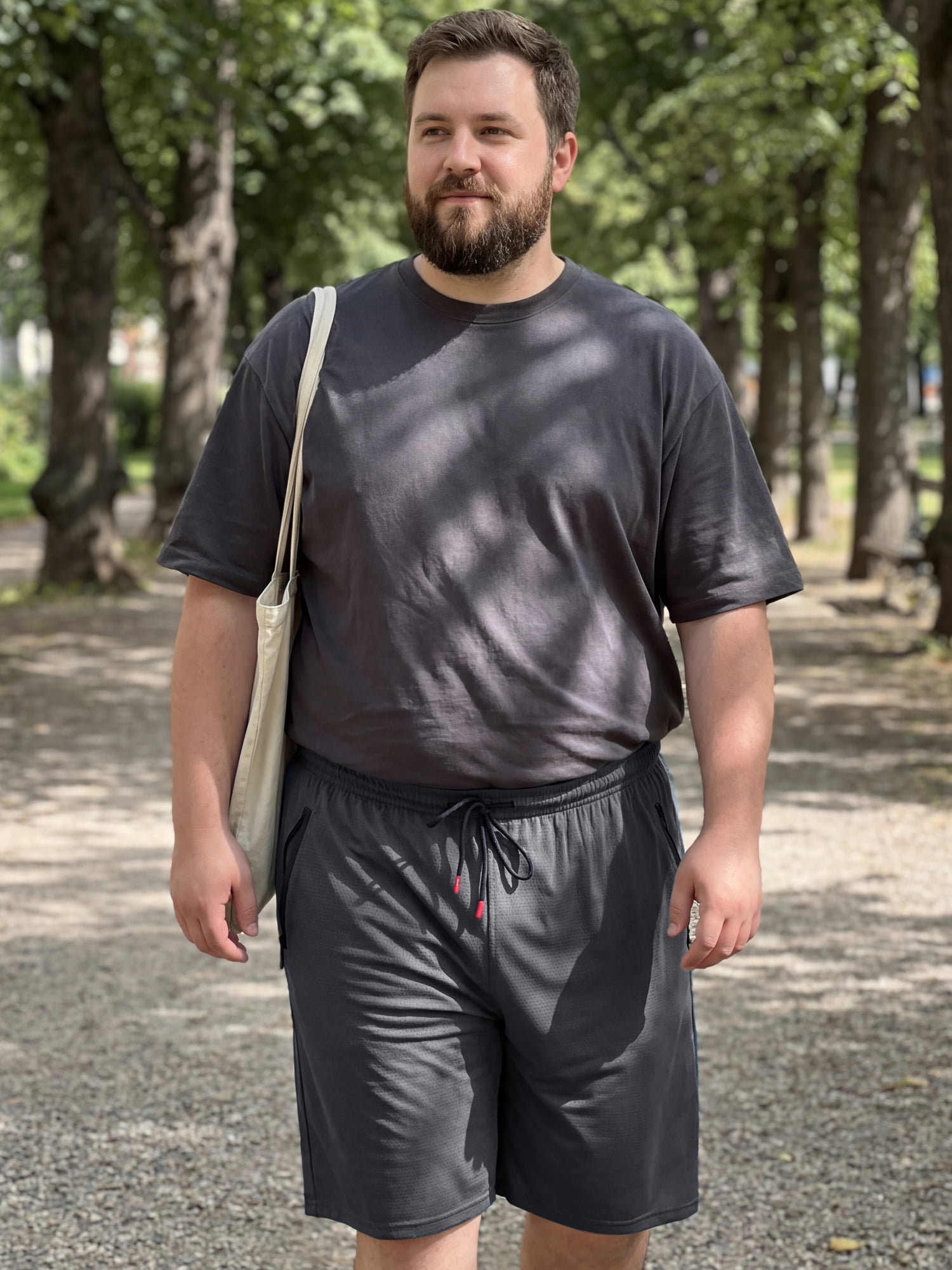 DARING DIVA Men's Big Tall Athletic Shorts with Zipper Pockets 2XL Gray
