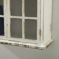 thumbnail image 5 of DecMode Vintage White Wood Wall Décor with Glass Doors and Shelving, 22"L x 8"W x 28"H, 5 of 14