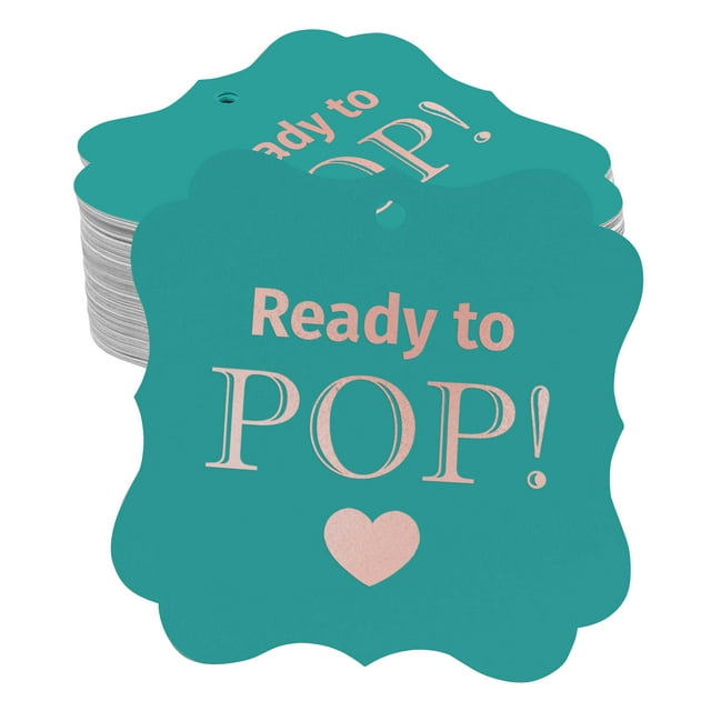 Inkdotpot Real Rose Gold Foil Ready To Pop Baby Shower Tags Favor Bracket Shape Hang Pack Of 50 Paper Tags