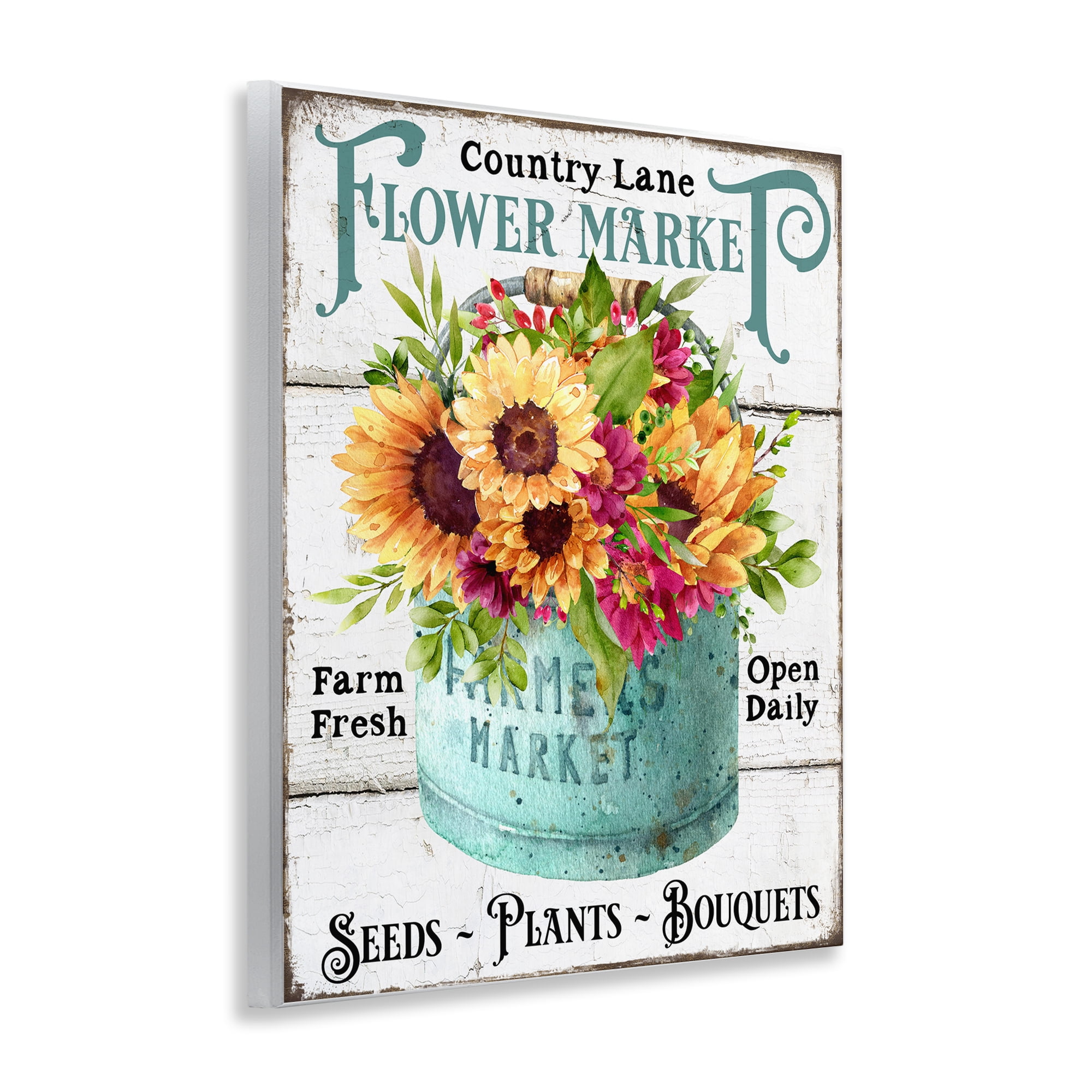 Stupell Industries Country Lane Flower Market Plants & Flowers Painting Unframed Art Print Wall Art, 11 x 14