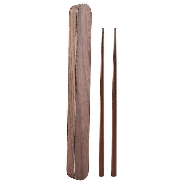 Boîte de rangement portable et écologique en bois pour baguettes réutilisables