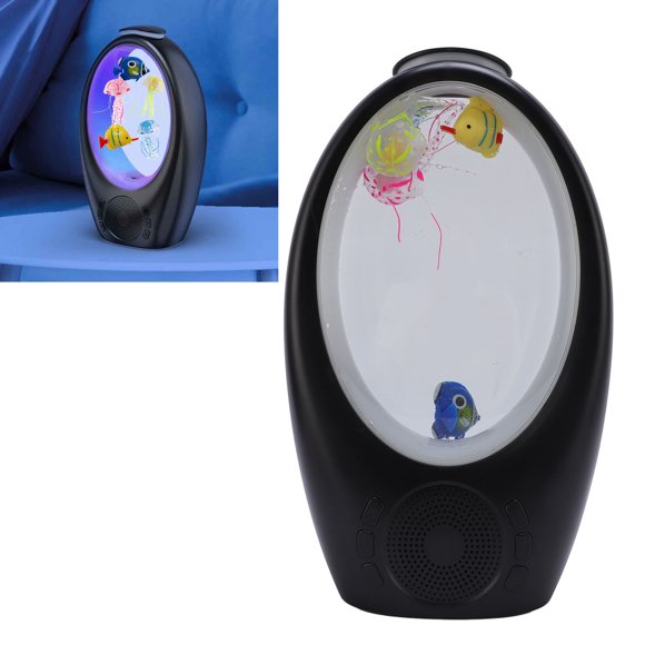 Lamp BT Speaker, Aquarium Night Light Lamp White Noise Player, Aquarium Inspired Fish Model RGB Table Lamp 10 RGB Lighting Styles for Home Dorm Study
