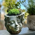 thumbnail image 5 of Goddess Face Flower Pot Planter - Resin Succulent Planter with Drainage Hole - Decorative Head Planter for Indoor/Outdoor - Cute Animal Sculpture Planter for Home & Garden Decor, 5 of 6