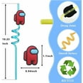 thumbnail image 3 of Among Us Party Favors Drinking Straws Reusable Plastic Beverages Birthday Supplies Decoration 8pcs, 3 of 8