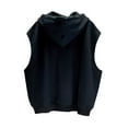 thumbnail image 3 of Men's Hoodies With Zipper Big And Tall Under $10 Casual Solid Color Sleeveless Pullover Hooded Zipper Sleeveless Hooded Blouse, 3 of 4