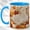 Blue, variant on Swan Harvest Coffee Mug, Pumpkin Leaf Mug, Ceramic 11 oz