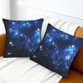 thumbnail image 6 of Galaxy Space Pillow Covers 18x18 Inch Set of 2 Blue Stars Throw Pillow Cover Outer Space Square Pillowcase Cushion Cases for Home Couch Bed Sofa, 6 of 12