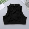 thumbnail image 3 of YUUMIN Big Girls Mock Crisscross Back Crop Top Gymnastics Dance Camisole Athletic Shirts Black 8, 3 of 5
