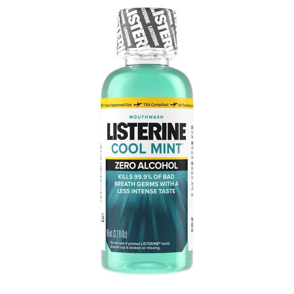 Listerine Zero Mouthwash 3.2 oz. Clean Mint Flavor Alcohol-Free 10312547428306 24 per Case