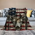 thumbnail image 2 of Chilfamy  Deer Camo American Flag Throw Blanket Warm Ultra-Soft Micro Blanket for Bed Couch Living Room Decoration White, 2 of 6