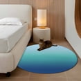 thumbnail image 3 of Teal Blue Ombre Round Area Rug 4 FT, Non Slip Indoor Outdoor Rug, Modern Abstract Art Gradient Aesthetics Washable Soft Circular Carpet Non-Shedding Floor Mat for Coffee Table Nursery Foyer Balcony, 3 of 8