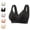 14# Black, variant on Old Womens Seamless Wireless Lace Bra Front Closure T-Shirt Bra Full Coverage Push Up Bralettes Everyday Wear Green 42
