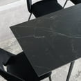 thumbnail image 7 of Kithkasa 71"W x 31"D Rectangle Extentable Dining Kitchen Table,Metal Legged,6 Persons,Faux Marble Black, 7 of 7