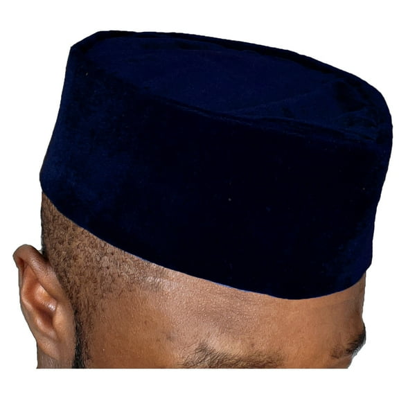 Navy Blue African Velvet Hat