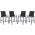 thumbnail image 1 of Gymax 4PCS Outdoor Bar Stools 29'' Fabric Bar Height Stools w/ Armrests & Footrest Black, 1 of 10
