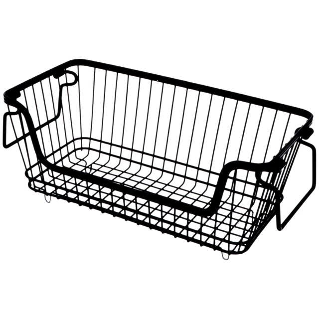 Cesta de almacenamiento de alambre de metal, cesta organizadora para baño, organizador de refrigerios con asas