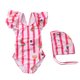 thumbnail image 1 of Odeerbi 2-24 Meses Traje de Baño de Una Sola Pieza Para Niñas Con Sombrero de Sol Traje de Baño de Verano Con Impresión Linda, 1 of 5