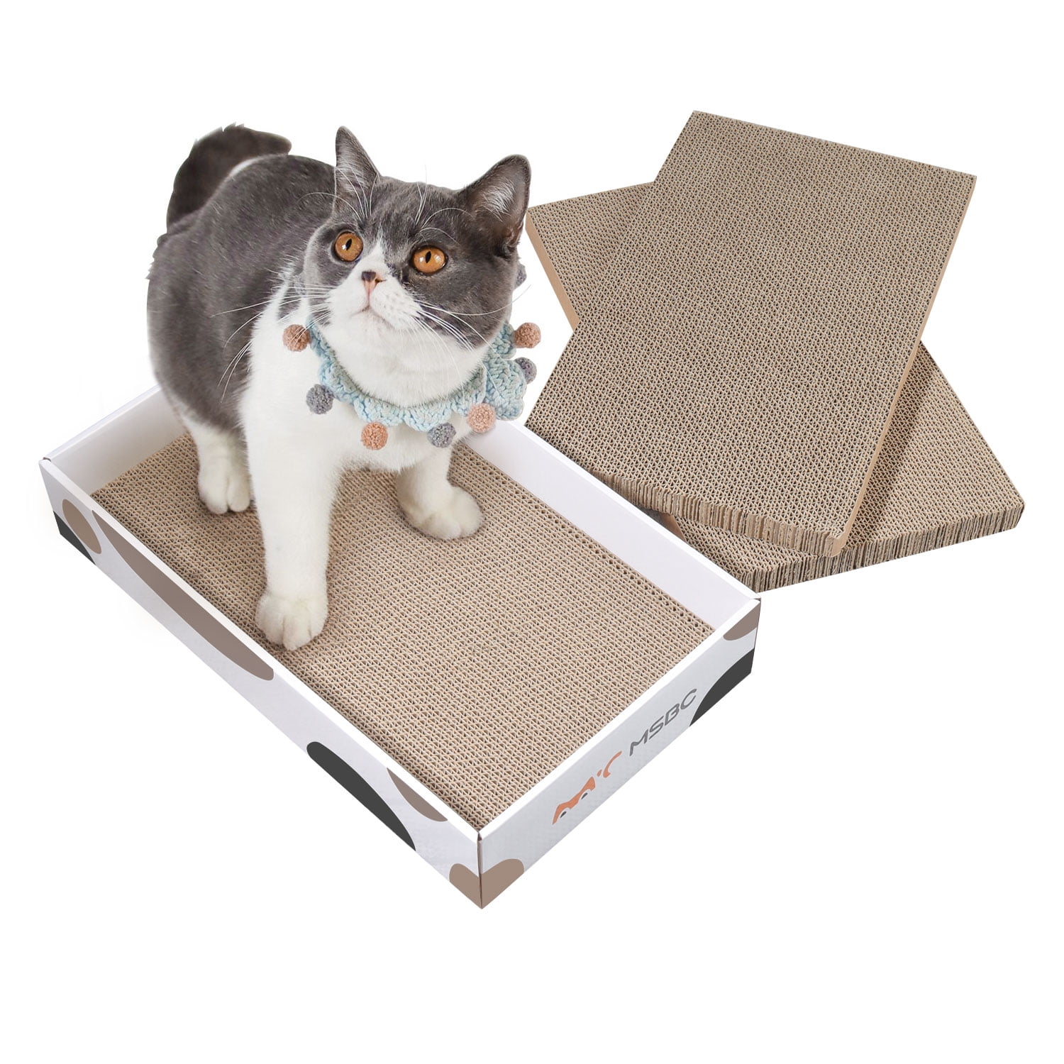ComSaf Durable Cat Scratcher Bed for Furniture Protection, Cat Training Toy, Set of 1, 3 pcs