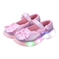 thumbnail image 3 of Quealent Nova Utopia Light Up Toddler Little Girls Dress Ballet Mary Jane Bow Flat Shoes Red for Size 7, 3 of 7