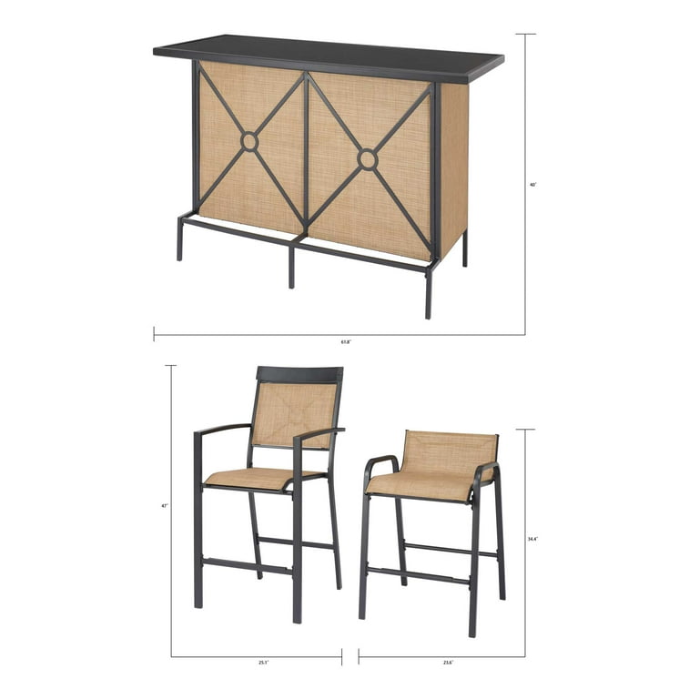 Mainstays Palmerton Landing 5 Piece Steel Bar Set Tan Walmart