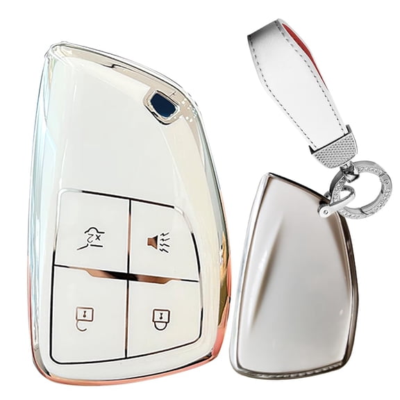 TPU Soft Key Case Cover Fit for Buick Envision Chevy Key Fob Keychain Key Shell Holder Accessories 4 Button Keychain