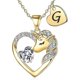 thumbnail image 1 of Collar de amor colgante unicornio Yashi cobre color circón Oro G modelo 21738, 1 of 5