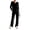 Black#velour tracksuit womens, variant on Women Velour Sweatsuits Sets Lounge Tracksuit Set 2 Piece V Neck Pullover Top and Wide Leg Sweatpants Set Velvet Pajamas Black L