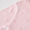 thumbnail image 5 of hengsof Toddler Girls Short Sleeve Bolero Cardigan Sweaters Kids Knit Button Lettuce Trim Shrug Cropped Cute Sweater, 5 of 8