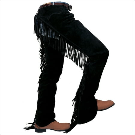 Equitation Chaps - MEDIUM BLACK WEAVER SPLIT LEATHER EQUITATION RIDING CHAPS RODEO FRINGES CONCHO