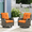 Gray/Orange, variant on POCASSY Swivel Outdoor Chairs Set of 2, Outdoor Rocking Chairs with 2 Set Cushions All Weather Wicker Glider Rocking Patio Chairs for Porch Deck Balcony, Gray/Lake Blue