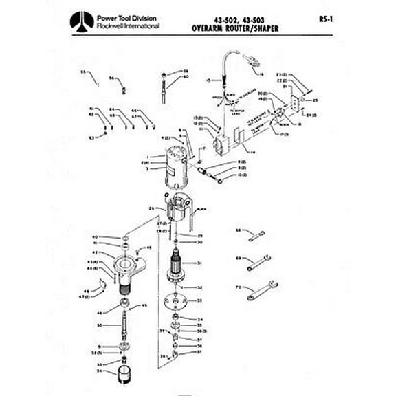 Delta Rockwell No. 43-502, 43-503 Overarm Router/Shaper Instructions REPRINT