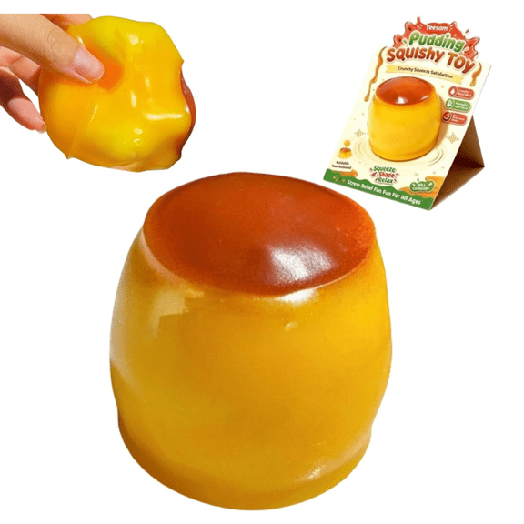 Slow Rising Caramel Pudding Squishies, Soft Stretchy Food Stress Ball, Sensory Fidget Toy for Adults Party Favor Birthday Gift
