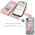 thumbnail image 4 of Tekcoo for iPhone 17 Air Case Wallet with ID Credit Card Holder for Women Men, Detachable Magnetic PU Leather Flip Wallet Phone Case for iphone 17 Air 6.5" with Strap Kickstand Cover, Marble, 4 of 7