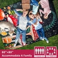 thumbnail image 4 of Mushroom Picnic Blankets Waterproof Foldable Picnic Blanket 80"x 80" Picnic Mat 3-Layer Thicking Outdoor Picnic Blanket Sandproof Lightweight Beach Picnic Blanket with Strap Machine Washable, 4 of 5