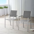 thumbnail image 5 of Modway Shore Outdoor Patio Aluminum Dining Armchair Set of 2 in Silver Gray, 5 of 5
