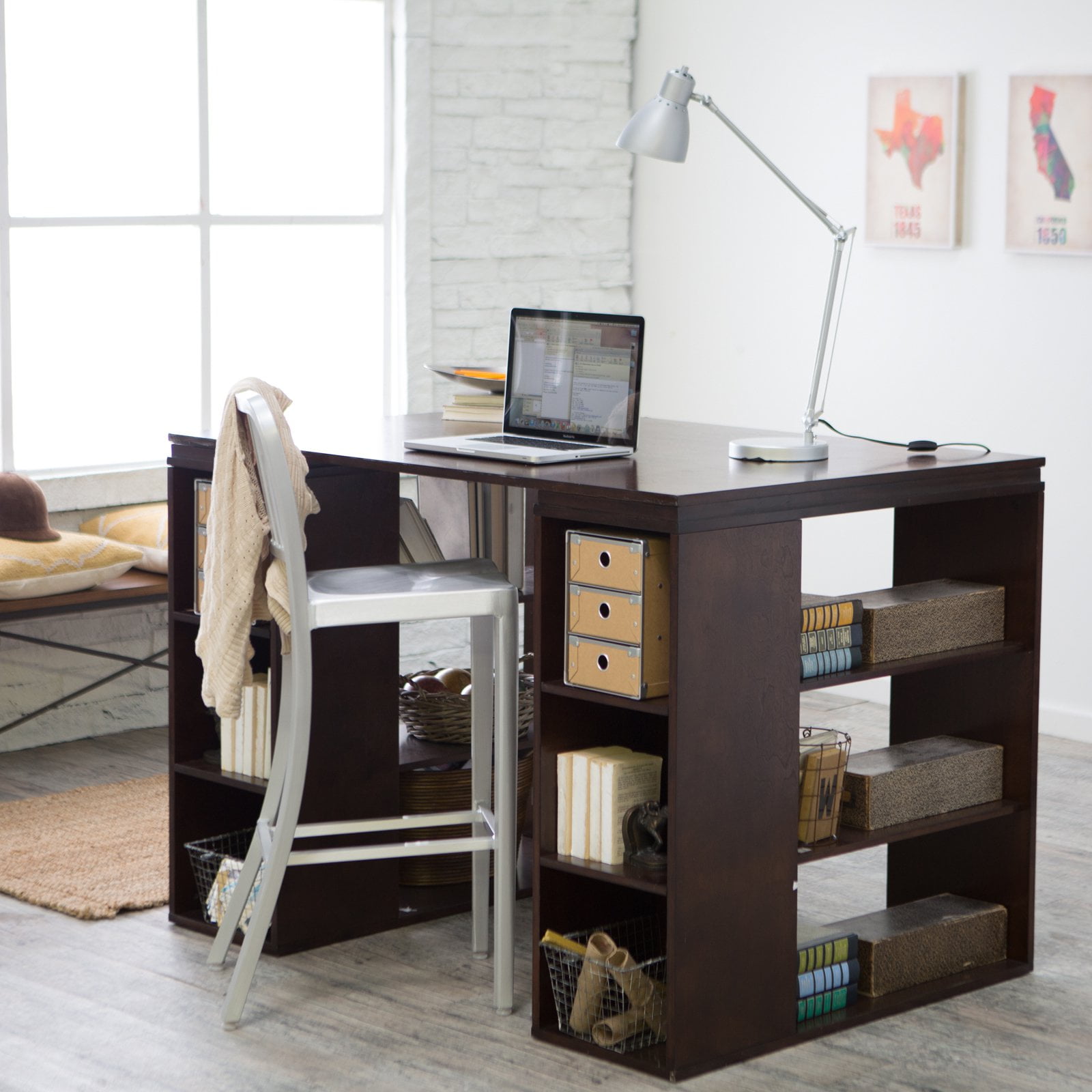 Belham Living Sullivan Counter Height Desk Espresso Walmart