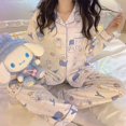 thumbnail image 1 of Conjunto de pijama fino de dibujos animados Sanrio Hellokitty, cárdigan de manga larga, pantalones de estilo japonés Kawaii, ropa de estar por casa, primavera y otoño, 1 of 1