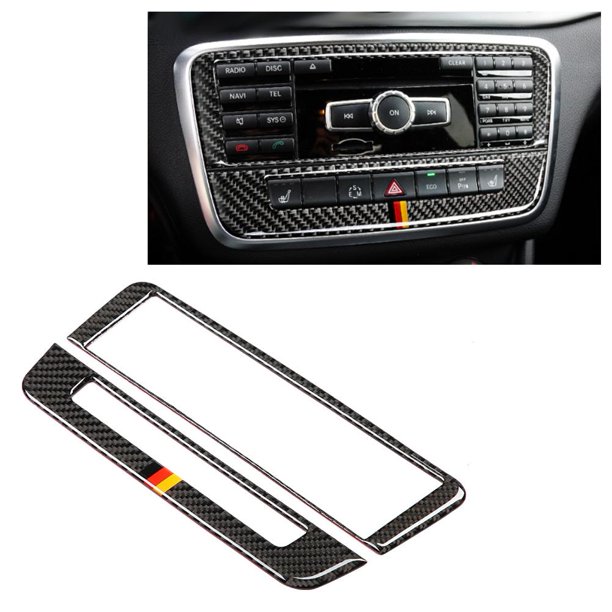 Ajuste de ventilación del aire acondicionadoajuste de la cubierta del panel de control del aire acondicionado de CD de fibra de carbono para Mercedes-Benz A/B/GLA/CLAalemán Khall QC21499-02
