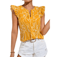 thumbnail image 2 of Blusas de Verano para Mujer, Elegantes, Informales, de Corta y con Estampados. Amarillo L, 2 of 9